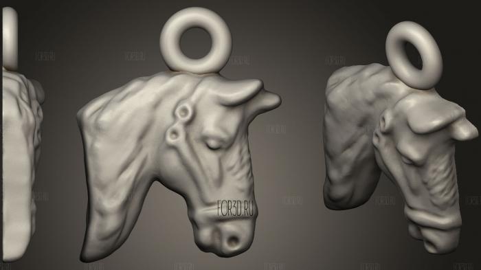 Horse head pendant stl model for CNC
